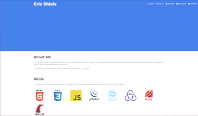 Screenshot of my portfolio site